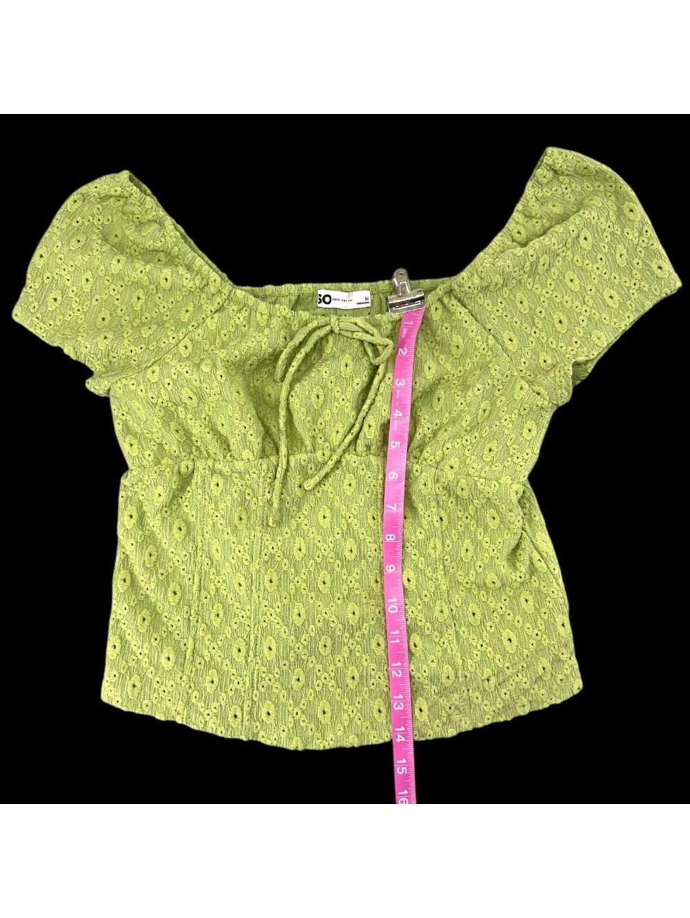 So Cinched Front Puff Sleeve Crop Top - Picture 7 of 8
